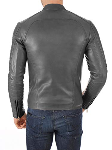 Men's Leather Jacket Bomber Lambskin Biker Genuine Real Brown Motorcycle For Men2