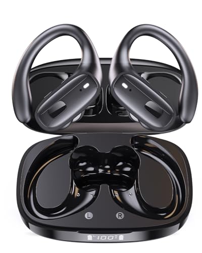 LEEMC Wireless Earbuds, Bluetooth Headphones 5.4, 80Hr Playtime Ear Buds with Hooks for Sports,...