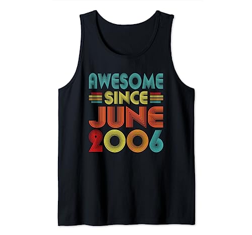 Awesome Since June 2006 Birth Of Birthday Vintage Men Women Camiseta sin Mangas
