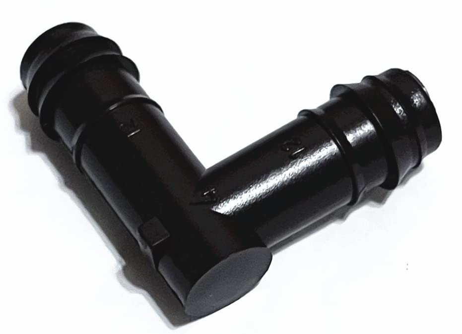 NETAFITM Drip Irrigation Barbed Fittings,3/8" 12MM Drip Tubing Coupler Elbow Tee Reducer (Elbow - 12mm (3/8"), 5 Count)