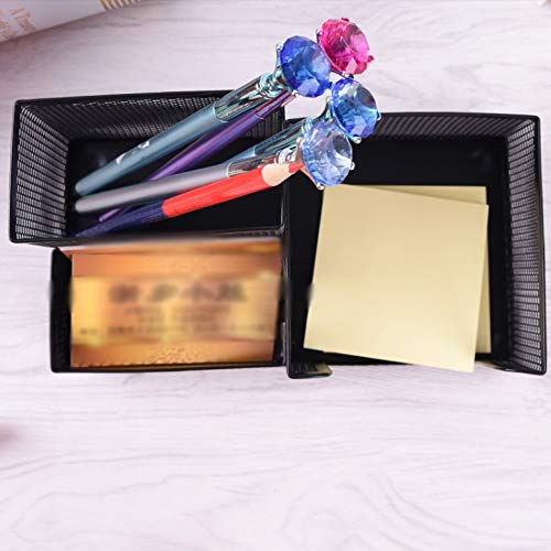 Nuovo Organizer da scrivania in Metallo Nero, Stile Rete, portapenne da scrivania, portapenne Elegante.