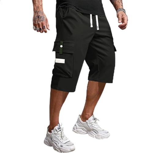 Amazon.com: Men's Casual Drawstring Capri Cargo Pants, Multi