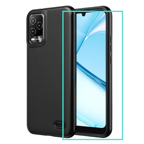 Sohapea Case for BLU View 5 Pro with Screen Protector Blu 5 Pro Phone Case Dual Layer Shock-Absorbent Slim Soft Silicone Heavy Duty Military Grade Shockproof Bumper Cover for Bluview 5Pro B170D Black