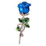 Weiy Rose Flower Brooch Enamel Leaf Breastpin Decorative Floral Lapel Pin for Women Party Banquet We