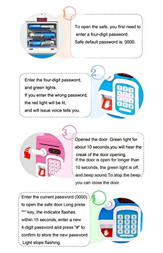 Image of Magicwand Musical Money Safe Kids Piggy Savings Bank with Finger Print Sensor & Solitaire Stickers【Cartoon Blue】【Pack of 1】