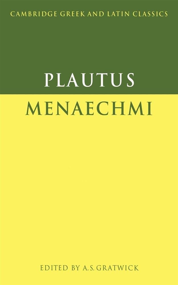 Plautus: Menaechmi Plautus Gratwick Paperback Cambridge University Press