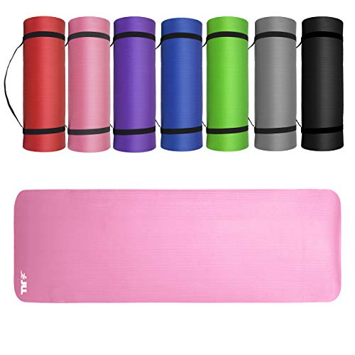 JLL Yoga Mat Extra Thick 15mm Non-Slip Pilates Workout  (Pink)