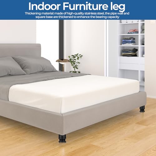 10 Stück Möbelfüße Verstellbare 5-6,5 cm, Metall Möbelfuß Schwarz, Verstellbar Möbelfüsse Höhenversteller Schrankfüße Schwarz, Schrankbeine für Möbelbeine Couchtisch Bettfüße Kommodenfüße Regalfüße