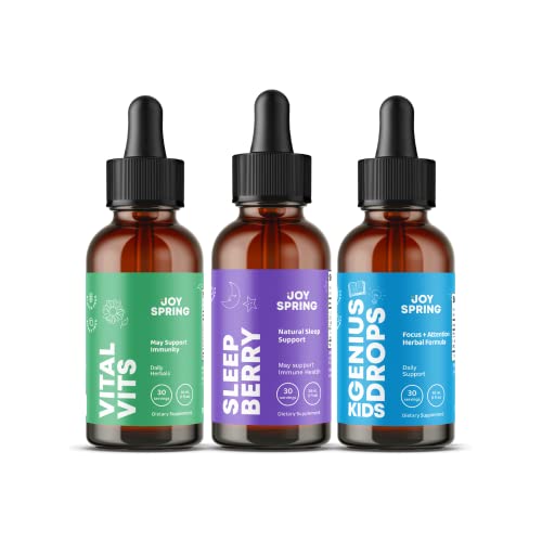 Joyspring Liquid Toddler Multivitamin With Burdock Root & Elderberry For Kids Immune Booster, Liquid Melatonin For Kids Sleep Support And Kids Focus And Attention Supplements Support Healthy Brain Fun #TOP5