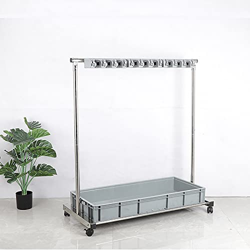 Support Mobile Pour Balais Et Serpillères, Chariot De Nettoyage, Porte-Parapluie, Support Mobile Pour Balais Et Serpillères Commerciaux, Égouttoir Pour Balais Et Serpillères Humides, Avec Roulettes,