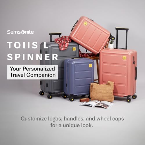 Image of Samsonite Red TOIIS L Expandable 68 Cms Medium Check-in Polycarbonate Hard Sided 8 Wheel Spinner Luggage /Suitcase /Trolley Bag (Iron Grey) (Double Wheel), Grey