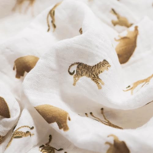 Image of Little Unicorn Muslin Swaddle Blanket for Newborns & Infants | Soft & Breathable Fabric | Baby Blanket for Swaddling, Nursing, Shower Gifts (Animal Crackers)