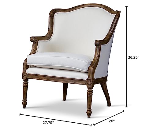Baxton Studio Charlemagne Traditional French Accent Chair White