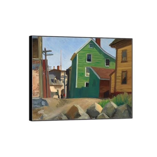Tableaux sur Toile Peinture à l'huile Ville Affiche Cadre Noir 40x50