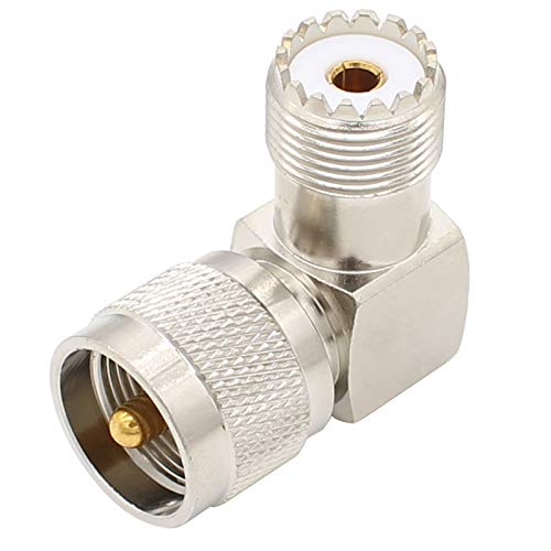 Adaptador ángulo 90° PL259 Macho a Hembra UHF 2 unidades miniatura 2