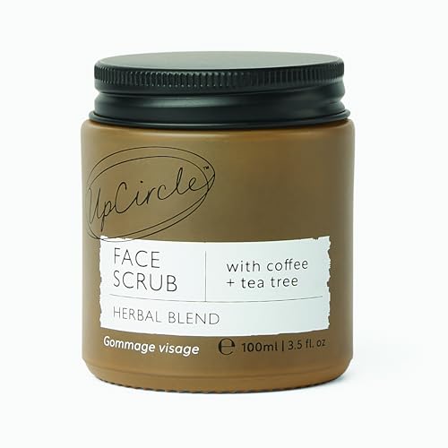 UpCircle Coffee Face Scrub - Herbal Blend For Oily, Combination + Spot Prone Skin 100ml - Tea Tree,...