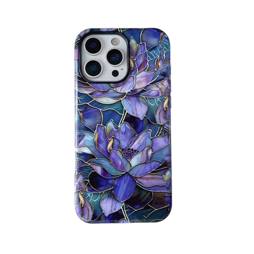 Coque iPhone 12 / 12 Pro violette lotus antichoc en silicone double couche