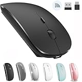 Wireless Mouse for MacBook Pro MacBook Air MacBook Laptop Mac iMac Desktop Computer Chromebook Win7/8/10/11 PC HP Dell Laptop (Black)