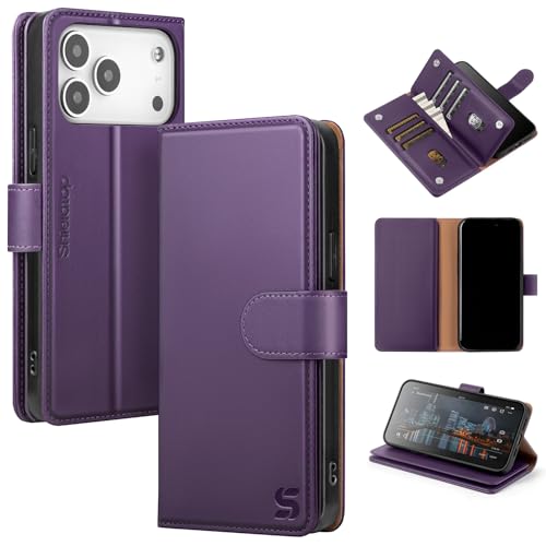 Shieldtop for iPhone 18 Pro / 17 Pro Phone Wallet Case,Dark Purple