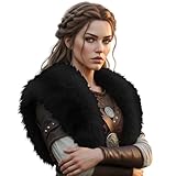 Design : fourrure viking Vikings Costume pour femme - Col en fourrure synthétique - Étole - Renard - Costume pour femme - Col en fourrure d\'épaules - Vikings - Vêtement médiéval - Accessoire de cosplay - Pour carnaval et