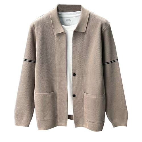 Cárdigan de punto de hombre para el ocio chaqueta de invierno casual con botones para exterior 3