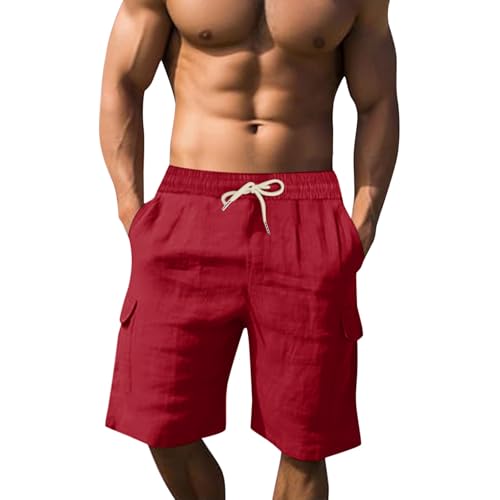 Short court pour homme en lin léger Generisch pour le sport et loisirs