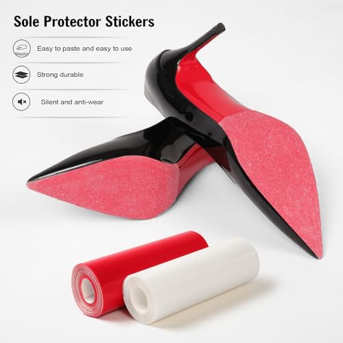 Image of 39 in Clear Sole Protector for High Heel Shoes - Anti-Slip Transparent Sole Guard Stickers - Compatible with Christian Louboutin Bottom Heels - Crystal Shoe Sole Protector Pad(5 * 39 in)