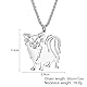 BAMAY Edelstahl Niedlichen Hunderassen Halskette Welpe Anhänger Neuheit Haustiere Schmuck Geschenke für Damen Mädchen (Papillon Versilbert)