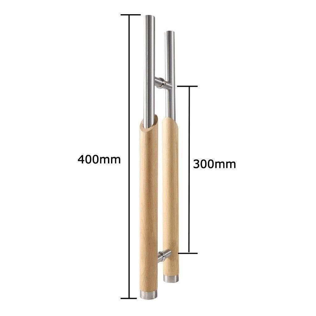 Tirador de puerta de tubo redondo de acero inoxidable de madera maciza para hoteles/oficinas, 2 colores, 5 tamaños (400 x 300 mm)