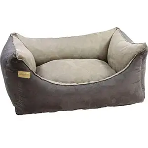 Slatters be Royal Store Rectangular Shape Reversable Gray Cream Ultra Soft Ethnic Velvet Dog Bed for Pet/Cat(Export Quality) Small Size: 60 * 45 * 20 cm.