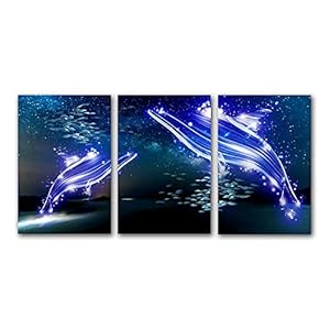 Moderne Canvas Schilderij Dier Blauwe Walvis Zeebodem School van Vis Poster Wall Art Print Woonkamer Slaapkamer Decor…