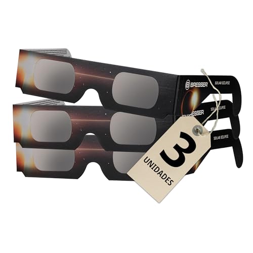 Bresser Gafas Eclipse Solar homologadas CE ISO 12312-2 pack 3 Diseño B