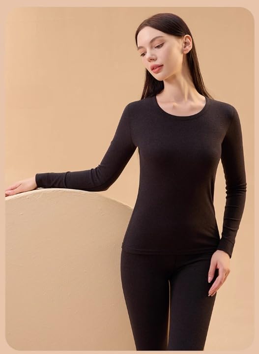 Image of Celary Women's Thermal Set ||Warm Winter Innerwear with Full Sleeves & Bottoms || Soft Cotton Blend Base Layer for Cold Weather