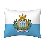 GUOLGP Funda de almohada transpirable con estampado de bandera de San Marino para el hogar, hotel, dormitorio, sala de estar