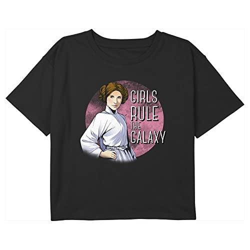 STAR WARS Girl's Princess Leia Girls Run The Galaxy Cartoon T-Shirt