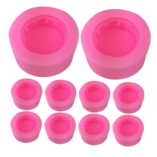 DEARMAMY 10 piezas Molde de Silicona para Macarrones de Molde Flexible y Resistente de Alimenticio para Cupcakes Chocolate Fondant Jabón y Velas DIY