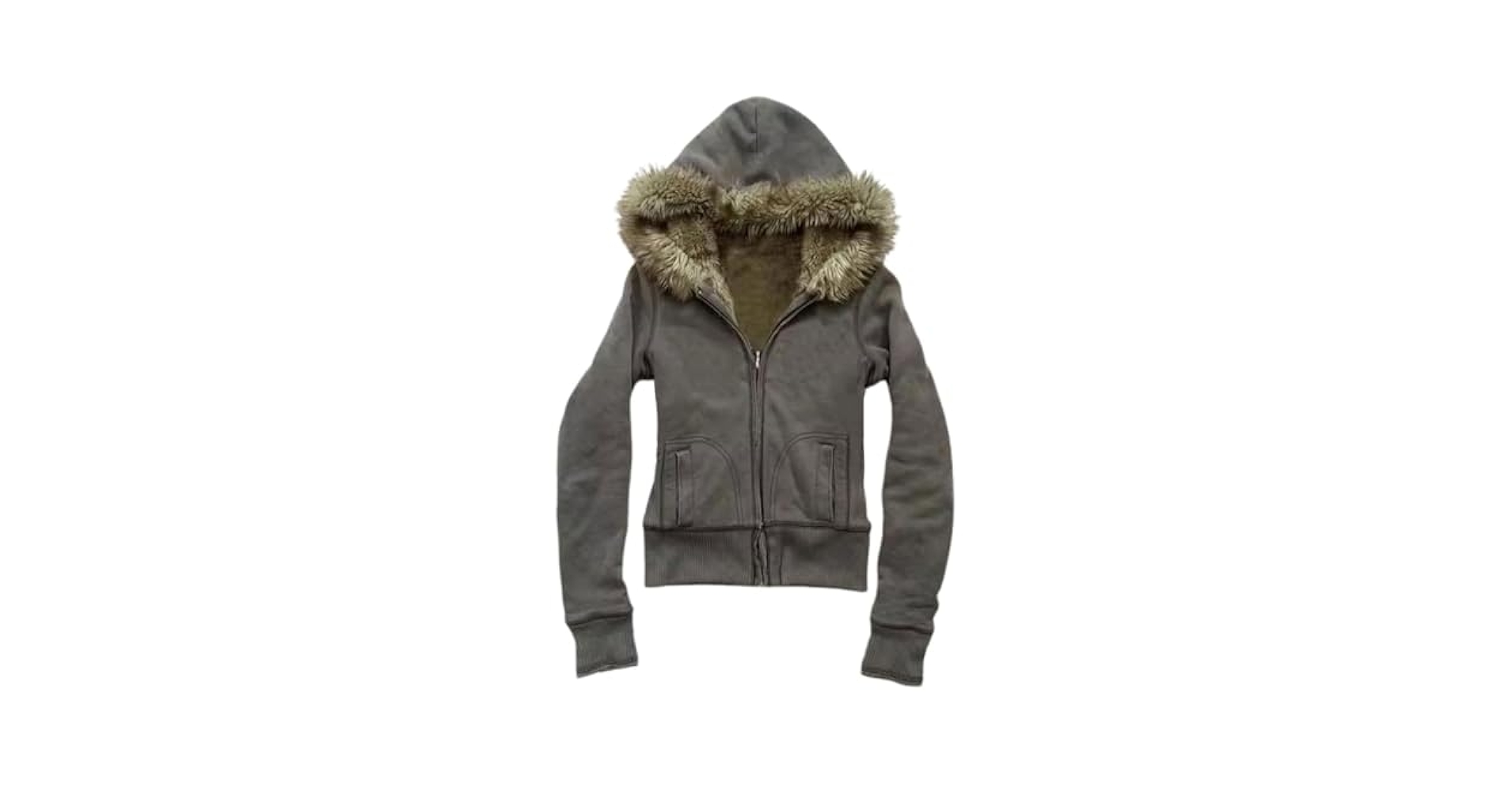 fur jacket y2k ₊˚⊹♡ Amazon.com: Y2k Jacket with Fur Hood Emo Hoodie Jackets, Fur