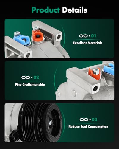 Image of SCITOO AC Compressor for Dodge for Charger 3.6L 2011-2013 | Fast Cooling, Ultra Low Noise (≤72 dB) Air Conditioner Compressor for Summer, with Clutch, 68021638AG 68021638AH