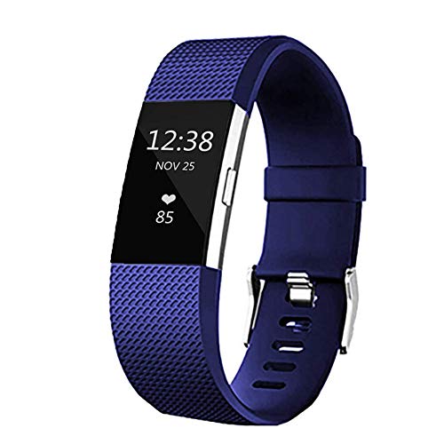 Bandas de repuesto para Fitbit Charge 2, bandas clásicas ajustables de silicona para Fitbit Charge 2, mujeres y hombres