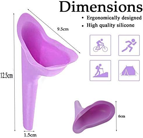 2Pack Female Urination Device, Female Urinal Silicone Funnel Urine Cups Portable Urinal for Women Standing Up to Pee Funnel Reusable Women Pee Funnel, Camping,Outdoor,Travel, Activities image 5