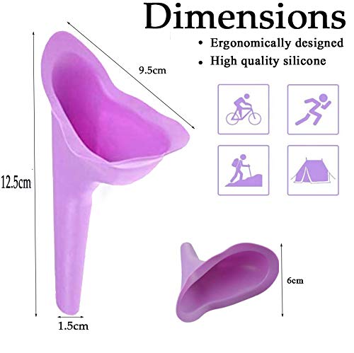 Vjk 2Pack Female Urination Device, Female Urinal Silicone Funnel Urine Cups Portable Urinal For Women Standing Up To Pee Funnel Reusable Women Pee Funnel, Camping,Outdoor,Travel, Activities #TOP1
