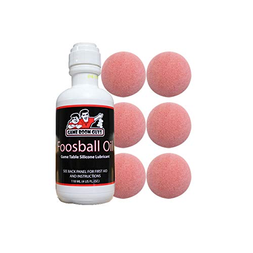 Game Room Guys Foosball Oil and 6 'Tournament Red' Tornado Foosballs
