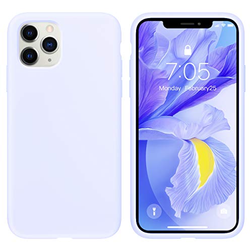OUXUL Case for iPhone 11 Pro case Liquid Silicone Gel Rubber Phone Case,iPhone 11 Pro 5.8 Inch(2019) Shockproof Full Body Slim Soft Microfiber Lining Protective Case?Light Purple?