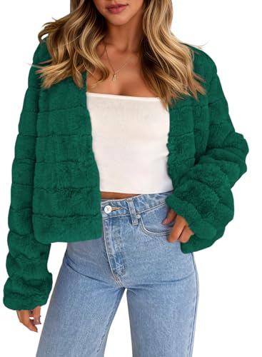 Manteau court moelleux en fausse fourrure Fisoew de qualité supérieure