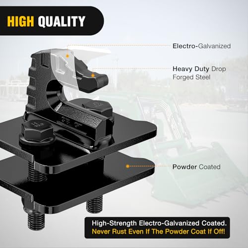 Image of Nilight 2PCS Tractor Bucket Grab Hook 3 /8'' Heavy Duty Drop Forged Steel Bolt On Zinc-Coated Cast Tow Max 15000 LBS Black