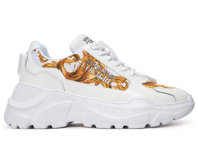 Baskets Versace 80VA3SC7 chaussures blanches et dorées pour la ville