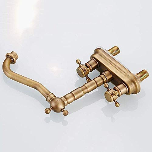 Robinet lavabo rétro résistant au calcaire avec mitigeur double - 2