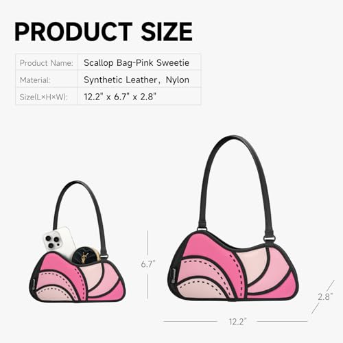 2D Cool Cartoon Tote Bag (Scallop) - Fun Pop Art Aesthetic, Cute Shoulder Bags for Women4