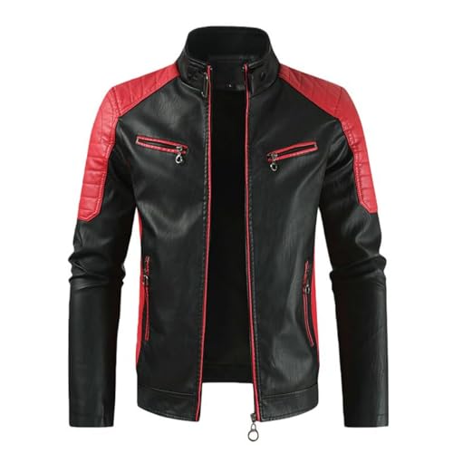 Chaqueta biker hombre en cuero sintético ligero miniatura 1