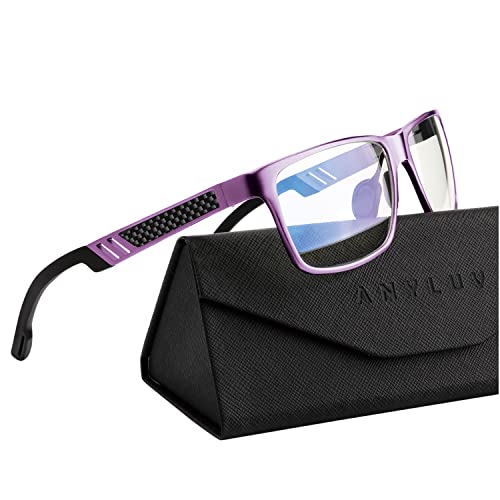 Image of ANYLUV Blue Light Blocking Glasses Men Computer Gaming Glasses Lightweight Al-Mg Metal Anti Eyestrain Eye Protection